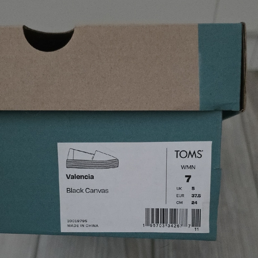 Toms Valencia Espadrille Black Canvas - Picture 8 of 8